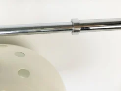 Best Pamono Italian White Painted & Chrome Plated Metal Extendable Arm Wall Lamp, 1970s