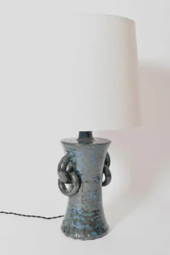 Clearance Pamono Kasaï Blue Handles Ceramic Lamp by Barracuda Interiors