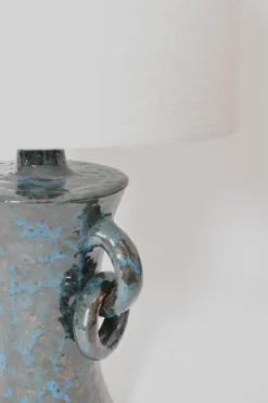 Clearance Pamono Kasaï Blue Handles Ceramic Lamp by Barracuda Interiors