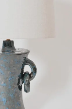 Clearance Pamono Kasaï Blue Handles Ceramic Lamp by Barracuda Interiors