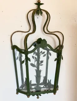 Best Pamono Lacquered Iron Wall Lantern, 1940s