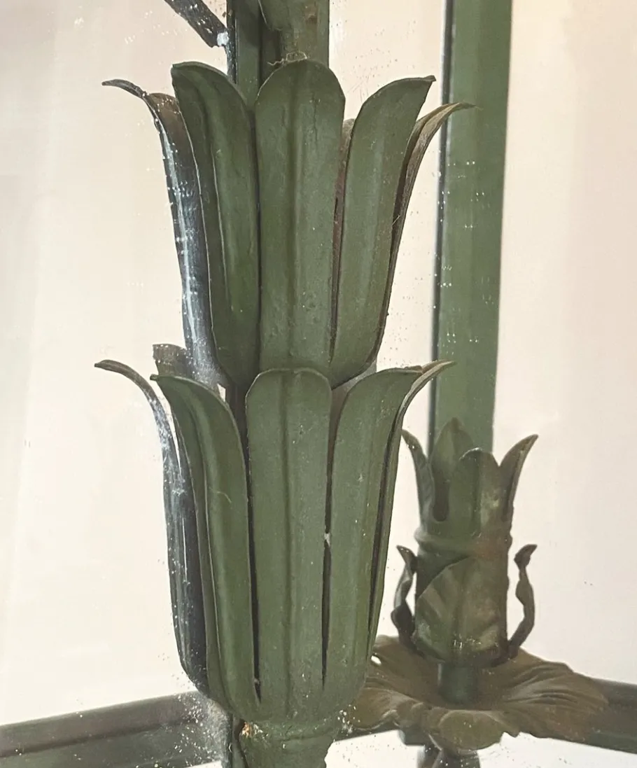 Best Pamono Lacquered Iron Wall Lantern, 1940s