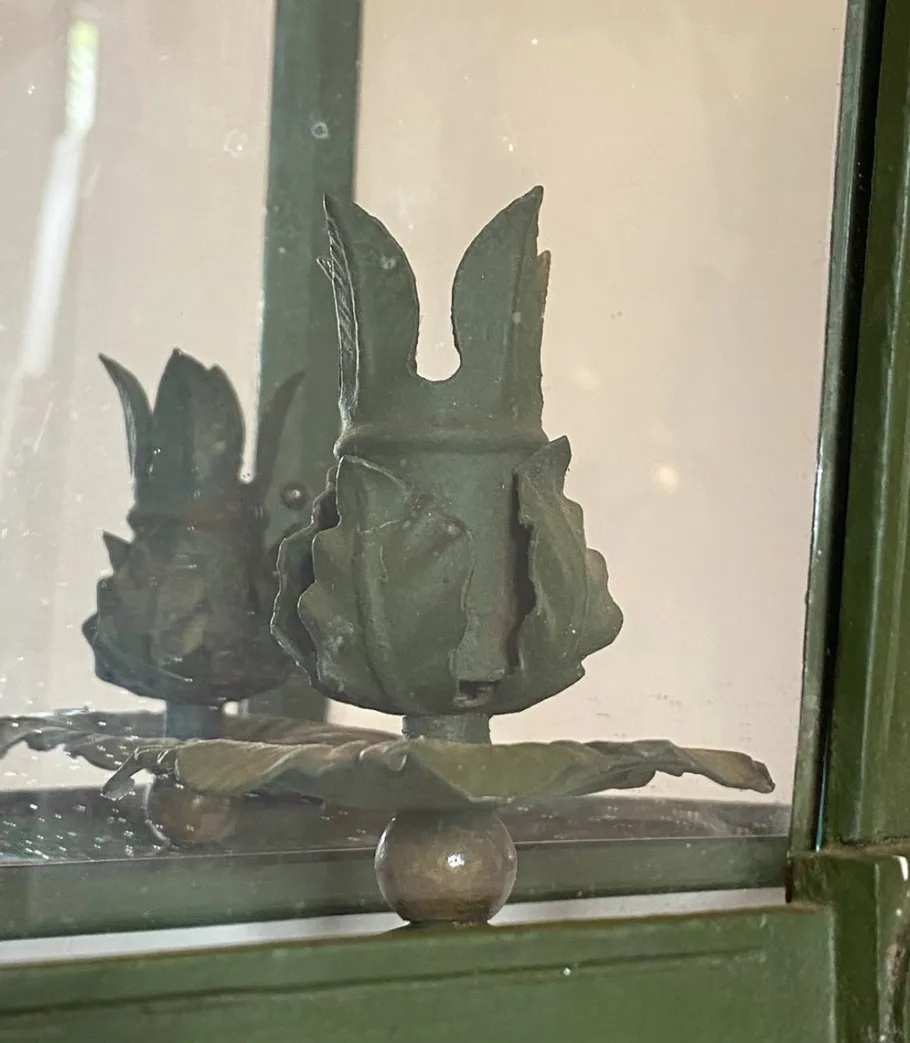 Best Pamono Lacquered Iron Wall Lantern, 1940s