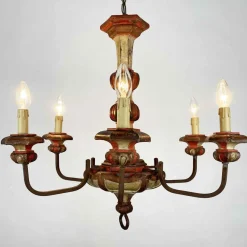 Best Pamono Lacquered Wood Chandelier, 1970s