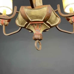 Best Pamono Lacquered Wood Chandelier, 1970s