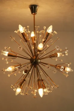 Best Pamono Large 24 Karat Gold-Plated Snowflake Pendant Lamp by Emil Stejnar for Rupert Nikoll, Vienna, Austria, 1960s