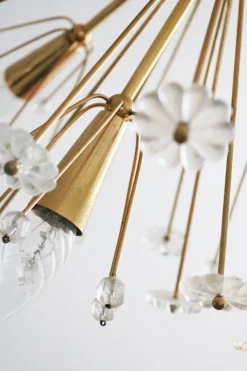 Best Pamono Large 24 Karat Gold-Plated Snowflake Pendant Lamp by Emil Stejnar for Rupert Nikoll, Vienna, Austria, 1960s