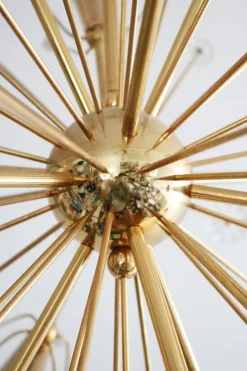 Best Pamono Large 24 Karat Gold-Plated Snowflake Pendant Lamp by Emil Stejnar for Rupert Nikoll, Vienna, Austria, 1960s