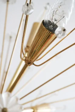 Best Pamono Large 24 Karat Gold-Plated Snowflake Pendant Lamp by Emil Stejnar for Rupert Nikoll, Vienna, Austria, 1960s