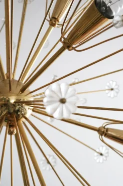 Best Pamono Large 24 Karat Gold-Plated Snowflake Pendant Lamp by Emil Stejnar for Rupert Nikoll, Vienna, Austria, 1960s