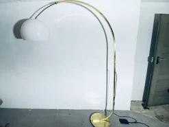 Pamono Large Adjustable Brass Arch Lamp, 1970s