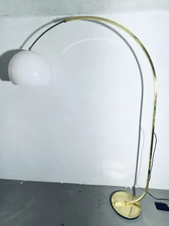 Pamono Large Adjustable Brass Arch Lamp, 1970s