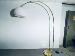 Pamono Large Adjustable Brass Arch Lamp, 1970s
