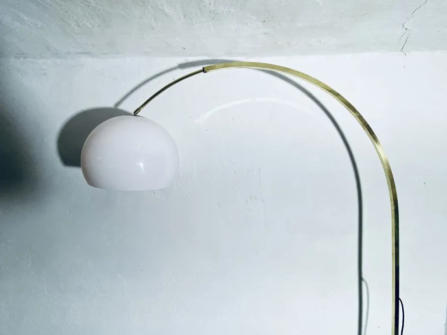Pamono Large Adjustable Brass Arch Lamp, 1970s