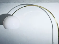 Pamono Large Adjustable Brass Arch Lamp, 1970s