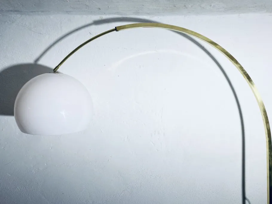 Pamono Large Adjustable Brass Arch Lamp, 1970s