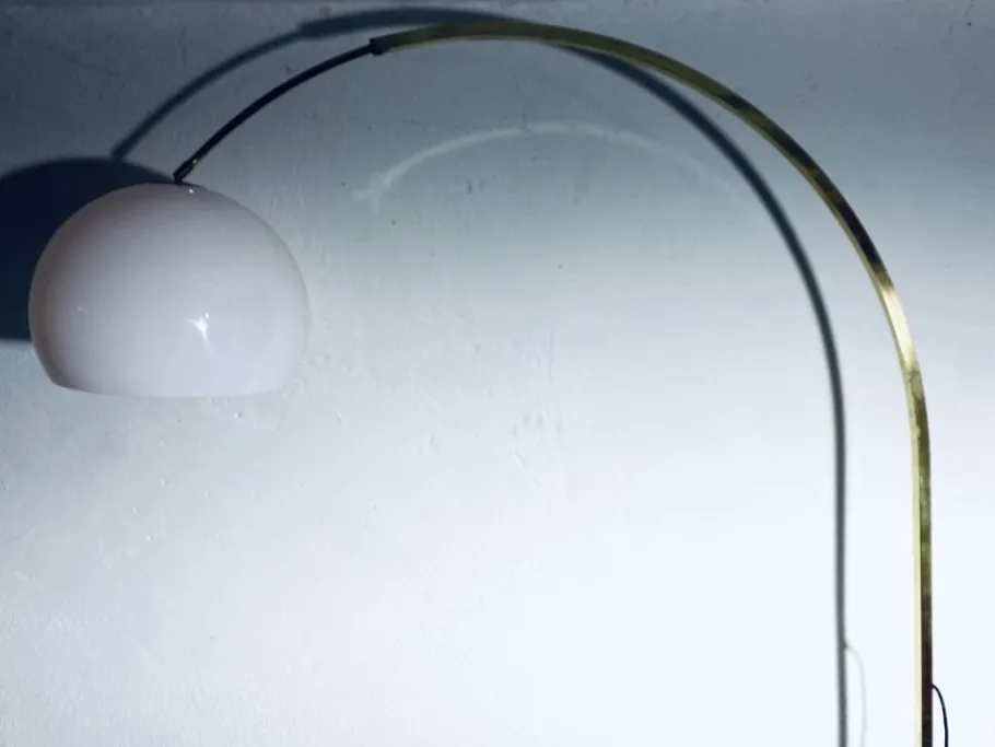 Pamono Large Adjustable Brass Arch Lamp, 1970s