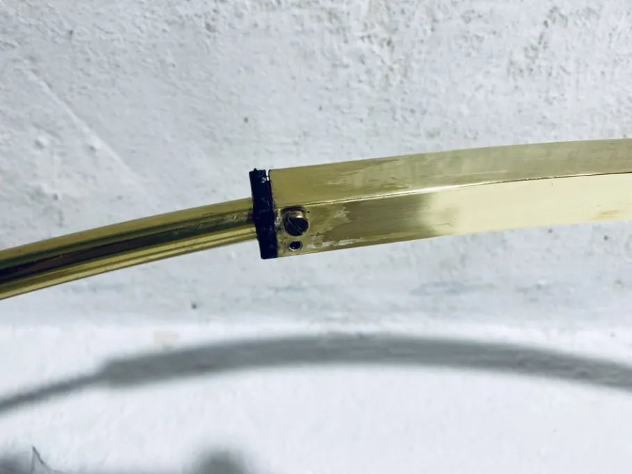 Pamono Large Adjustable Brass Arch Lamp, 1970s