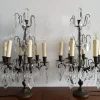 Best Pamono Large Antique Girandole Table Lamps with Crystals, France, Set of 2