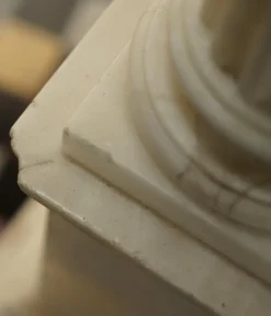 Best Pamono Large Antique Italian Corinthian Pillar Side Table Lamp in Carrara Marble