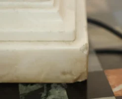 Best Pamono Large Antique Italian Corinthian Pillar Side Table Lamp in Carrara Marble