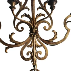 Best Pamono Large Antique Wall Light in Wrought Iron, 1890s
