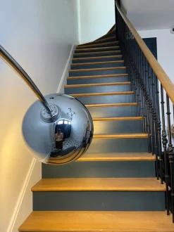 Outlet Pamono Large Arched Floor Lamp in Chromed Metal, 1970