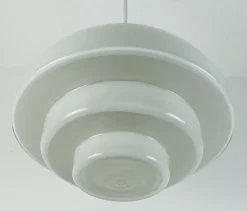 Best Pamono Large Art Deco Bauhaus Glass Pendant Light by August Walther & Sons, 1930s