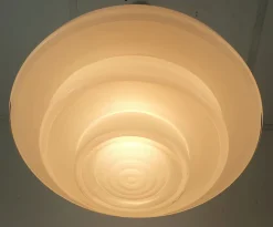 Best Pamono Large Art Deco Bauhaus Glass Pendant Light by August Walther & Sons, 1930s