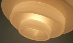 Best Pamono Large Art Deco Bauhaus Glass Pendant Light by August Walther & Sons, 1930s