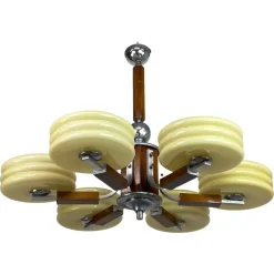 Best Pamono Large Art Deco Chandelier, 1930s