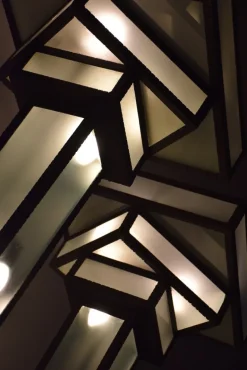 Pamono Large Art Deco Floor Lamps Hotel Hammered Iron and Glass, France, 1930s, Set of 2