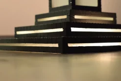 Pamono Large Art Deco Floor Lamps Hotel Hammered Iron and Glass, France, 1930s, Set of 2