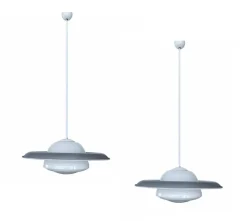 Best Pamono Large Art Deco Glas Pendant Lights, 1930s, Set of 2