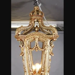 Online Pamono Large Beech Lantern Floor Lamp in Louis XV Style