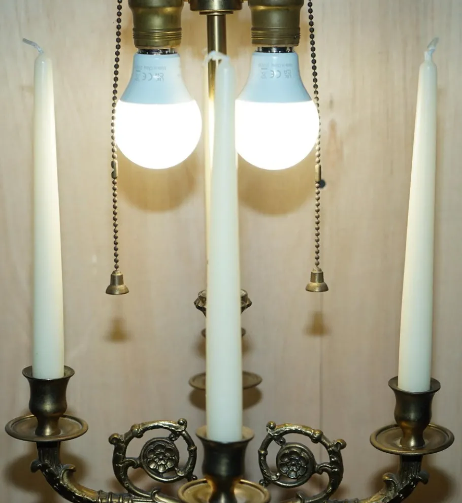 Clearance Pamono Large 4-Branch Candelabra Table Lamps from Warren Kessler New York, 1960s, Set of 2