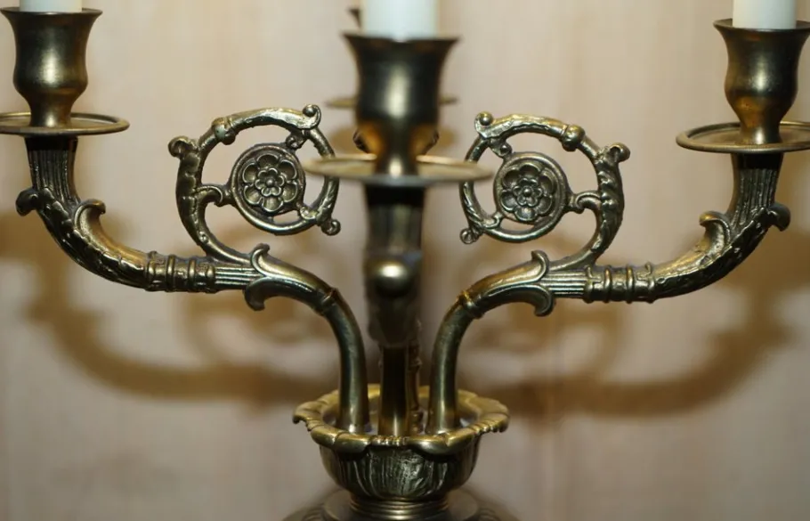 Clearance Pamono Large 4-Branch Candelabra Table Lamps from Warren Kessler New York, 1960s, Set of 2