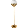 Best Pamono Large Brass & Opaline Glass Globe Floor Lamp, Germany, 1970s