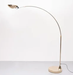 Pamono Large Brass Arc Lamp by Leonardo Marelli, 1980s