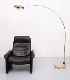 Pamono Large Brass Arc Lamp by Leonardo Marelli, 1980s