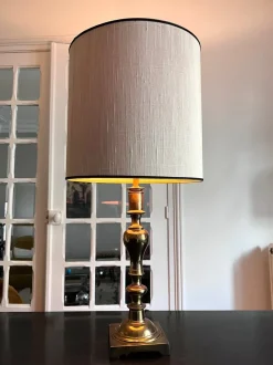 Best Pamono Large Brass Table Lamps from Stiffel, 1960s, Set of 2