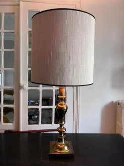 Best Pamono Large Brass Table Lamps from Stiffel, 1960s, Set of 2