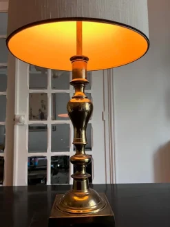 Best Pamono Large Brass Table Lamps from Stiffel, 1960s, Set of 2