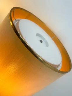 Best Pamono Large Brass Table Lamps with Lampshades from Metalarte, Spain, 1960s, Set of 2