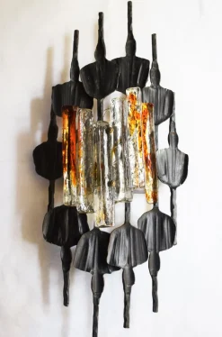 Best Pamono Large Brutalist Wall Lamp, 1970s