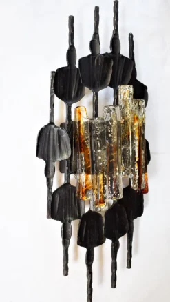 Best Pamono Large Brutalist Wall Lamp, 1970s