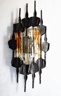 Best Pamono Large Brutalist Wall Lamp, 1970s