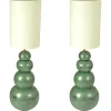 Pamono Large Ceramic Seagreen Floor Lamps attributed to Kaiser, 1980s, Set of 2