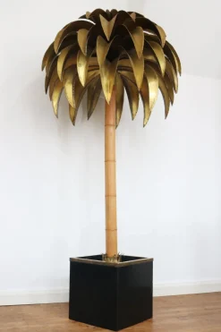 Best Pamono Large Christian Techoueyres Palm Tree Floor Lamp for Maison Jansen, 1970s