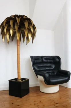 Best Pamono Large Christian Techoueyres Palm Tree Floor Lamp for Maison Jansen, 1970s